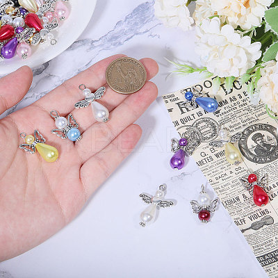 60Pcs 60 Style Glass Pearl Beaded Pendants FIND-CA0007-82-1
