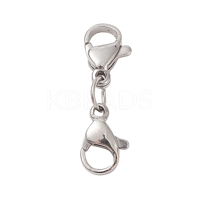 Non-Tarnish 304 Stainless Steel Double Lobster Claw Clasps STAS-E163-57P-B-1