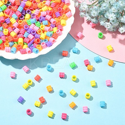 120G Opaque Polystyrene(PS) Plastic European Groove Beads KY-YW0002-24-1