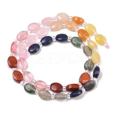 Cherry Quartz Glas & Natural Sodalite & Green Strawberry Quartz & Red Jasper & Red Aventurine & Rose Quartz Beads Strands G-Z135-A10-1