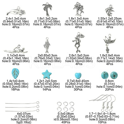 DIY Mixed Shapes Alloy & Synthetic Turquoise Dangle Earring Making Kits DIY-FS0006-33-1