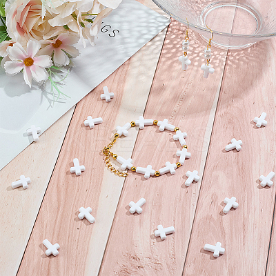 400Pcs Opaque Acrylic Beads SACR-GO0001-01-1