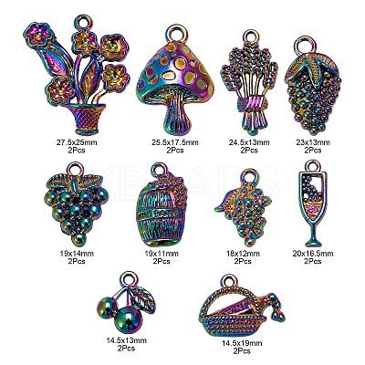 20Pcs 10 Style Alloy Pendants FIND-LS0001-29MC-1