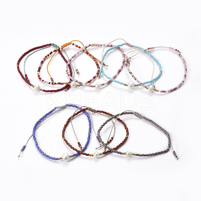 Nylon Thread Braided Bead Bracelets BJEW-E360-03-1