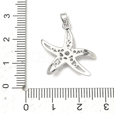 Brass Micro Pave Clear Cubic Zirconia Pendants X-KK-H254-12P-1