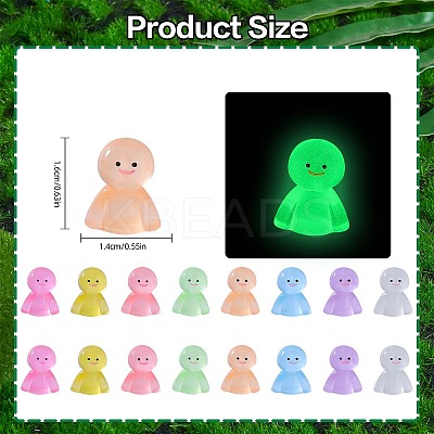 80Pcs 8 Colors Luminous Resin Doll Ornaments RESI-SZ0003-49-1