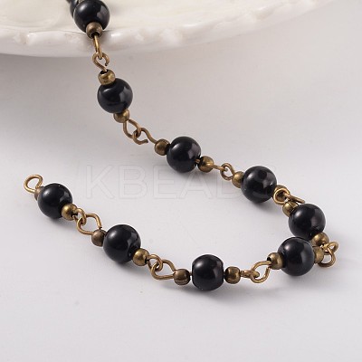 Round Handmade Glass Pearl Beaded Chains AJEW-JB00182-04-1