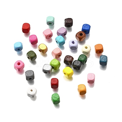 Spray Painted Wooden Beads WOOD-P021-01A-M-1