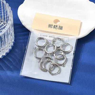 SHEGRACE Brass Micro Pave Clear Cubic Zirconia Hoop Earrings Findings XGR0155P-95P-1
