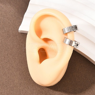 201 Stainless Steel Cuff Earrings EJEW-T056-01P-03-1