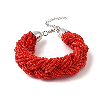Glass Seed Multi-strand Bracelets BJEW-H204-01P-1