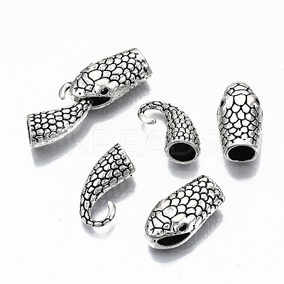 Tibetan Style Alloy Hook and Snake Head Clasps LS-X-TIBE-N011-040AS-RS-1