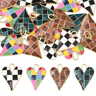 5Pcs Rack Plating Alloy Enamel Pendants ENAM-YW0006-59-1