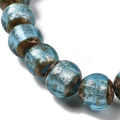 Handmade Gold Sand Lampwork Beads Strands LAMP-P062-01E-1