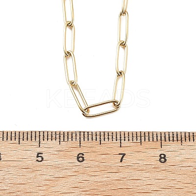 3.5MM 304 Stainless Steel Paperclip Chain Necklaces NJEW-T016-07G-1