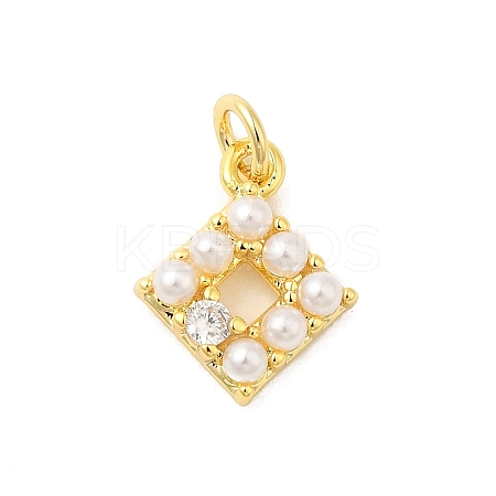 Real 18K Gold Plated Rack Plating Brass Micro Pave Cubic Zirconia Pendants KK-S396-02B-1