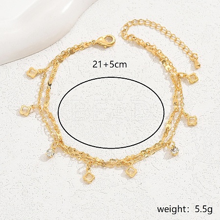 Brass Flower Charm Anklets AN0339-2-1