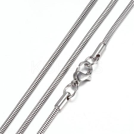 Tarnish Resistant 304 Stainless Steel Snake Chain Necklaces STAS-G083-16P-1