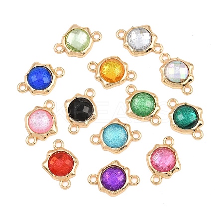 Alloy Resin Sun Connector Charms RE-CBA4818-03A-1