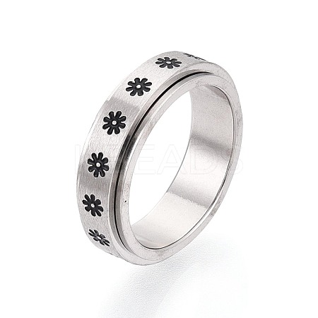 201 Stainless Steel Rotating Fidget Band Ring MATO-PW0001-059D-04-1
