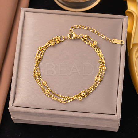 304 Stainless Steel Multi-strand Bracelets LS-BJEW-C110-03G-1