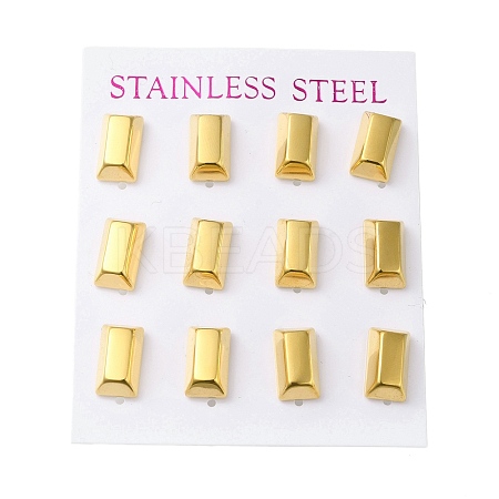 PVD Vacuum Plating 304 Stainless Steel Stud Earring EJEW-C099-06G-1