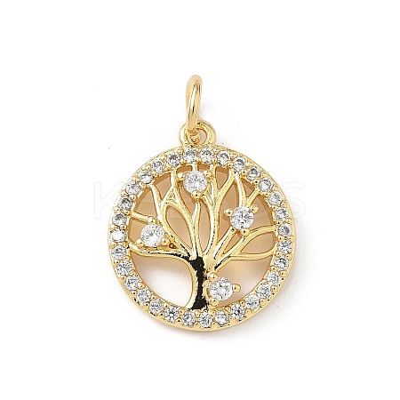 Brass Micro Pave Cubic Zirconia Pendants KK-S337-07G-D-1