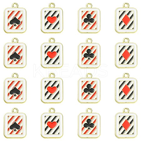 16Pcs 4 Styles Alloy Enamel Pendants ENAM-FS0001-69-1