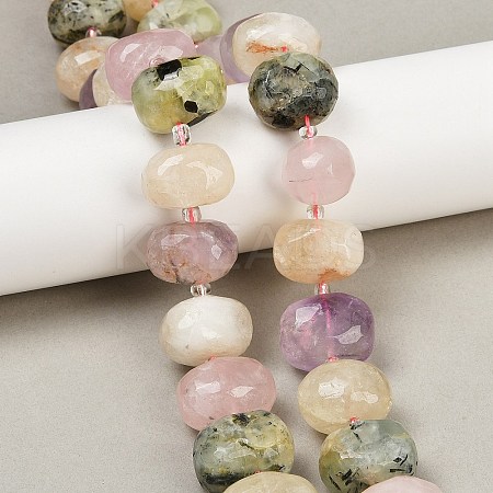Natural Rose Quartz & Amethyst & Citrine & Quartz Crystal & Lemon Quartz & Prehnite Beads Strands G-F796-B05-01-1