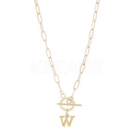 304 Stainless Steel Letter Pendant Necklaces NJEW-LP0001-52W-G-1
