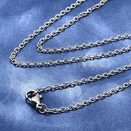 Tarnish Resistant 304 Stainless Steel Cable Chains Necklace Making X-STAS-P045-01P-1