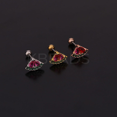 Watermelon Brass Micro Pave Cubic Zirconia Cartilage Earrings for Women WG9FBC0-22-1