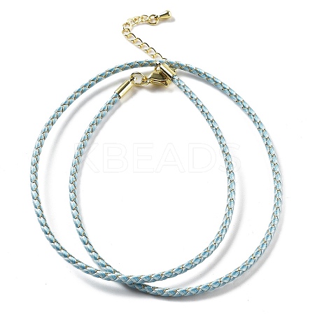 Polyester Cord Braided Necklace Makings MAK-L043-03G-02-1
