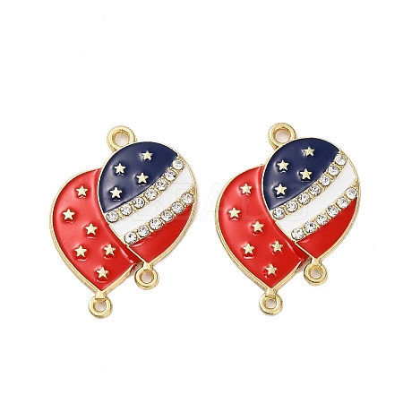 Independence Day Alloy Enamel American Flag Balloon Chandelier Component Links ENAM-G229-05G-1