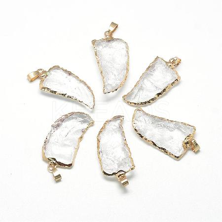 Natural Quartz Crystal Pendants G-Q492-01-1