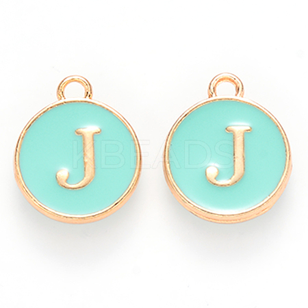 Golden Plated Alloy Enamel Charms ENAM-S118-05J-1