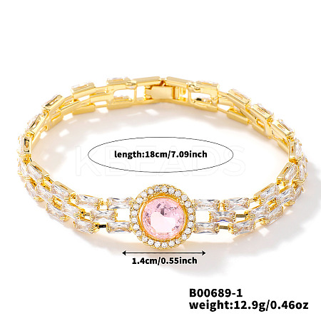 Minimalist Brass Rhinestone Chain Bracelets for Women OD4455-1-1