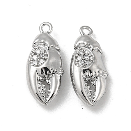 Brass Micro Pave Clear Cubic Zirconia Pendants KK-H460-32P-1