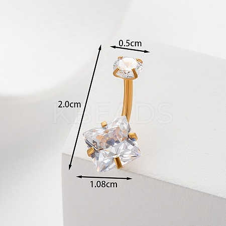 Clear Cubic Zirconia Belly Button Rings FS-WG81544-12-1