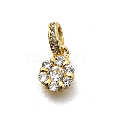 Brass Micro Pave Cubic Zirconia Pendants KK-Z093-41G-1