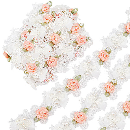 3 Yards Embroidery Flower Polyester Lace Trim OCOR-GF0002-54-1