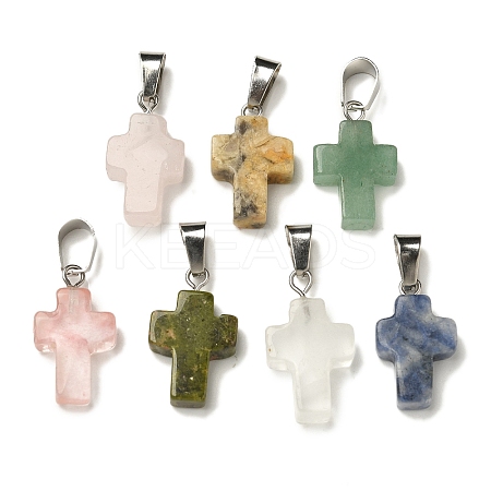 Natural & Synthetic Mixed Gemstone Pendants G-Z067-04P-01-1