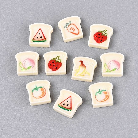 Fruits Theme Opaque Resin Cabochons CRES-T025-17-1