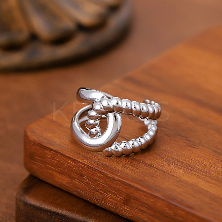 304 Stainless Steel Cuff Open Rings FS-WGBDC75-02-1