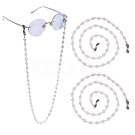 Rhinestone & Alloy Beaded Chains Neck Strap for Eyeglasses AJEW-WH0609-307KCG-1