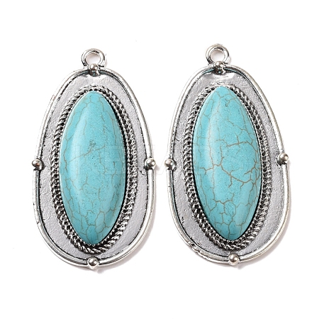 Synthetic Turquoise Big Pendants PALLOY-K001-045-1