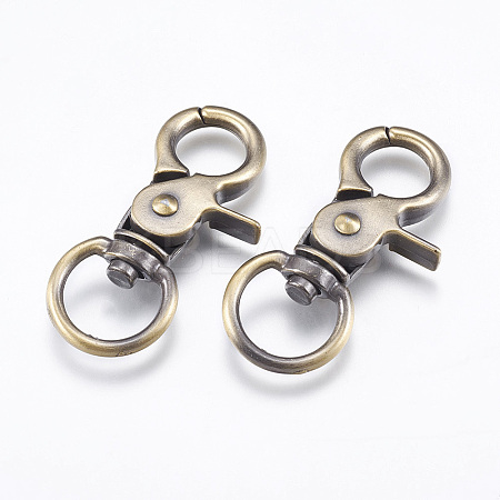 Tibetan Style Alloy Swivel Lobster Claw Clasps LS-PALLOY-L206-02AB-1
