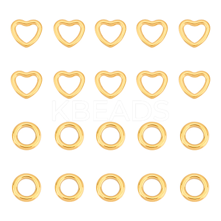 20Pcs 2 Style 304 Stainless Steel Linking Ring STAS-UN0045-88-1