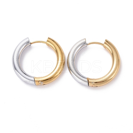 Two Tone 304 Stainless Steel Hinged Hoop Earrings for Women LS-EJEW-A073-01D-1