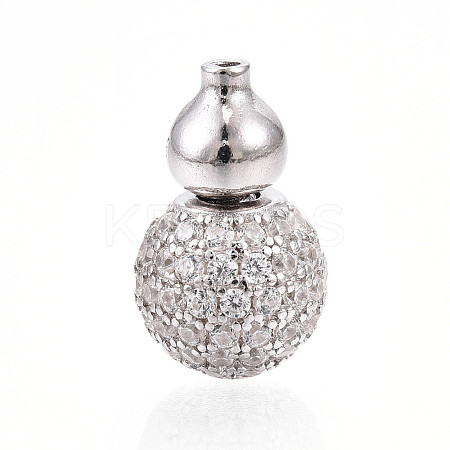 925 Sterling Silver Micro Pave Clear Cubic Zirconia European Clasps STER-T007-142P-1